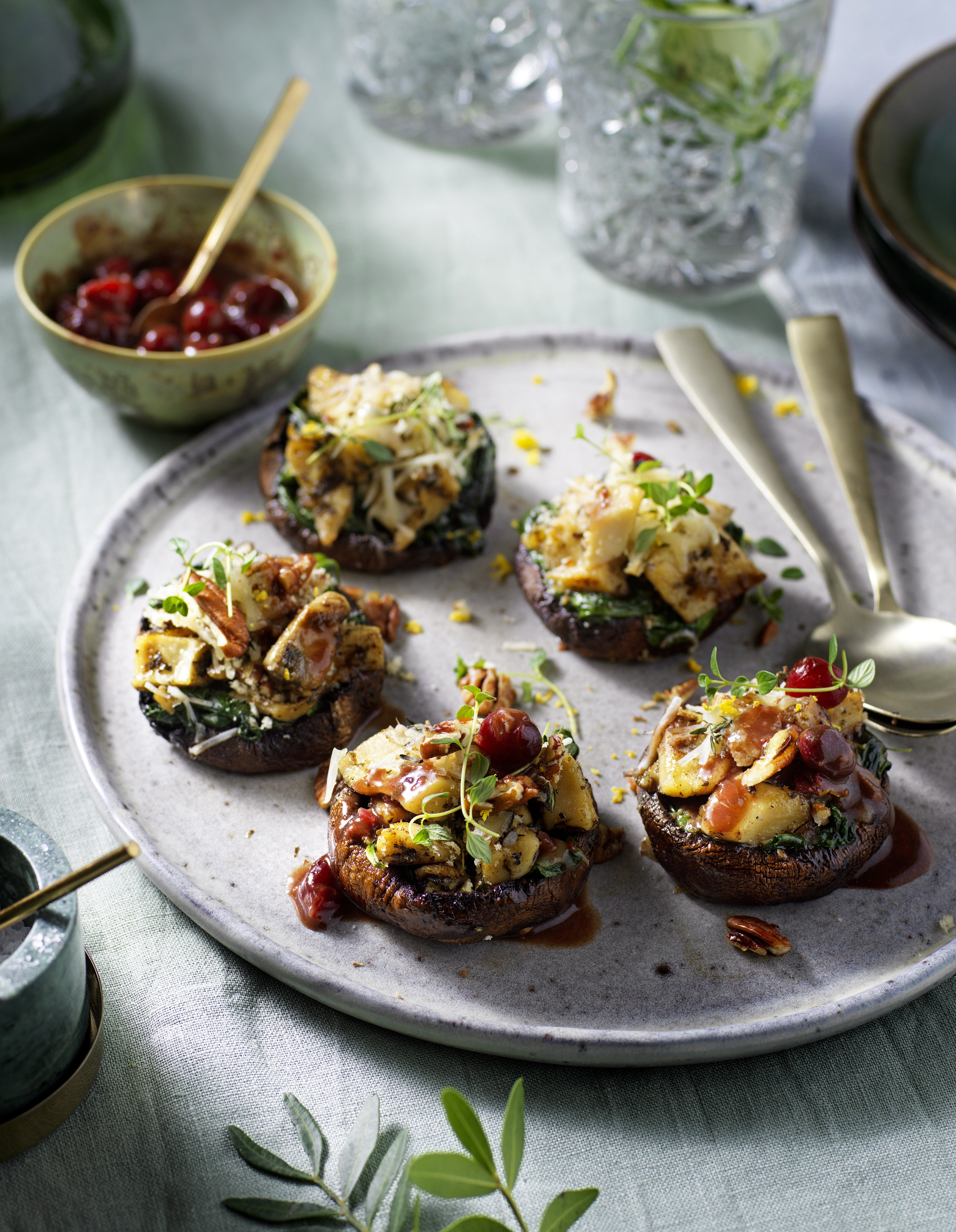 Gefüllte Portobello Pilze