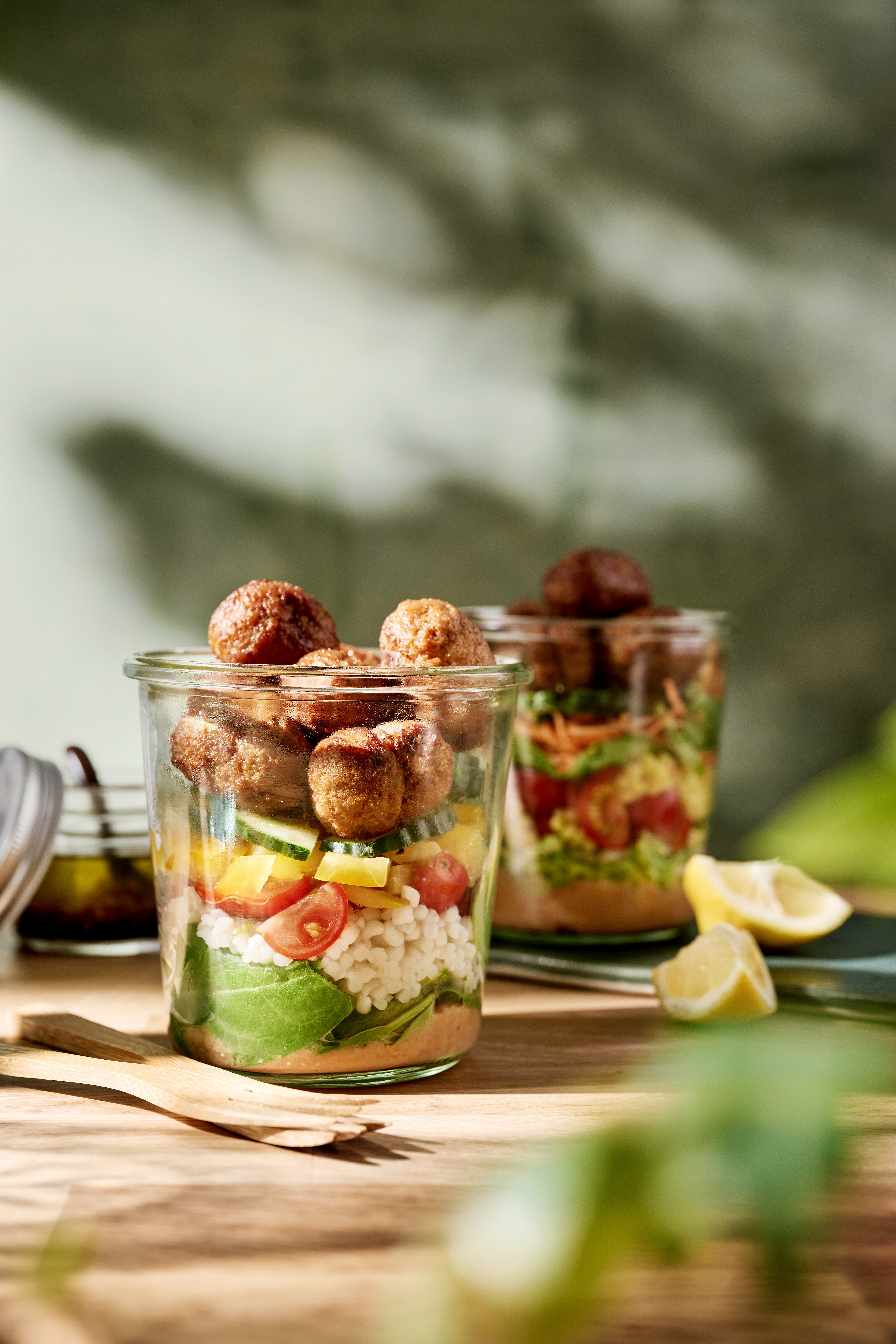 Couscous Schichtsalat mit Falafel