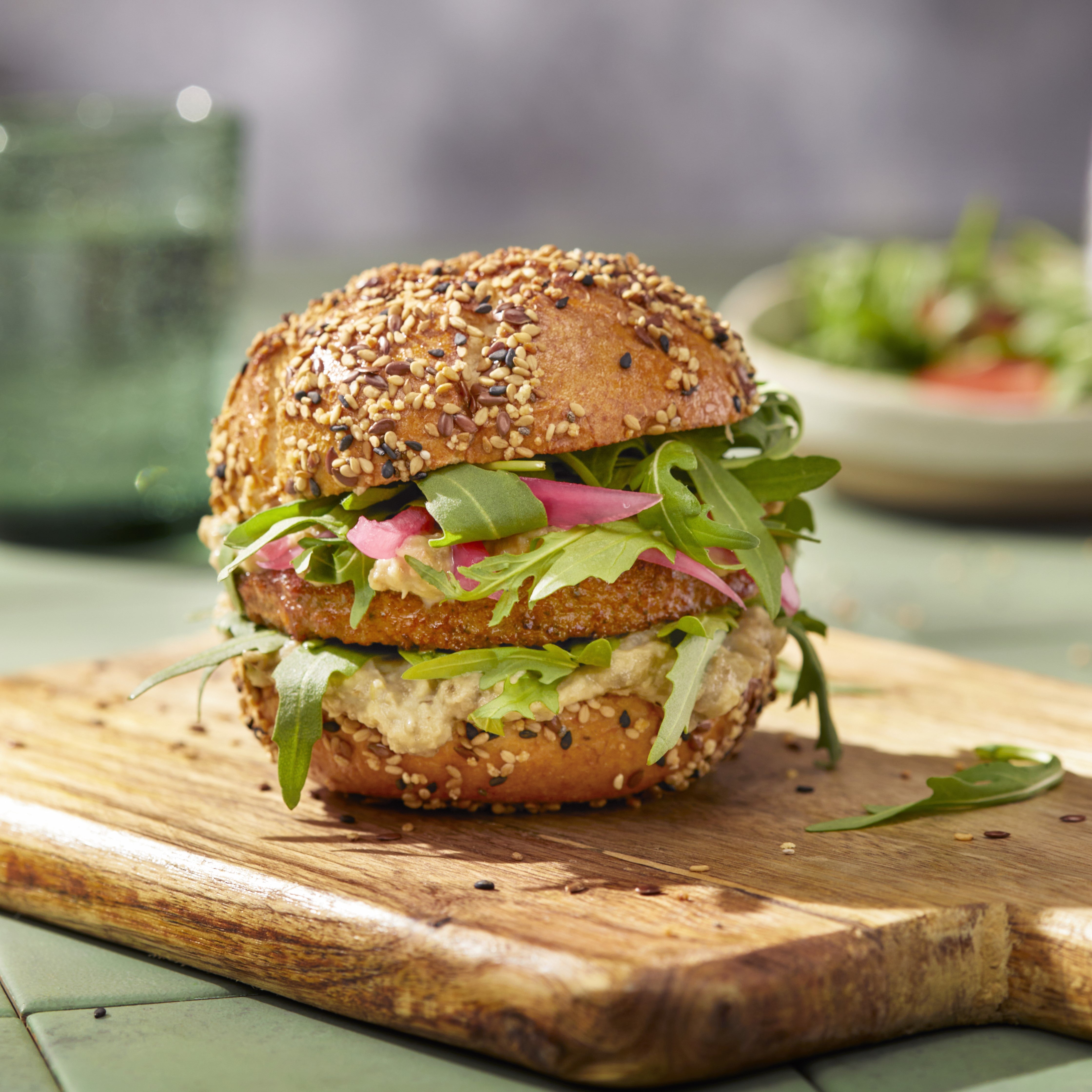 Veganer Baba Ganoush Burger