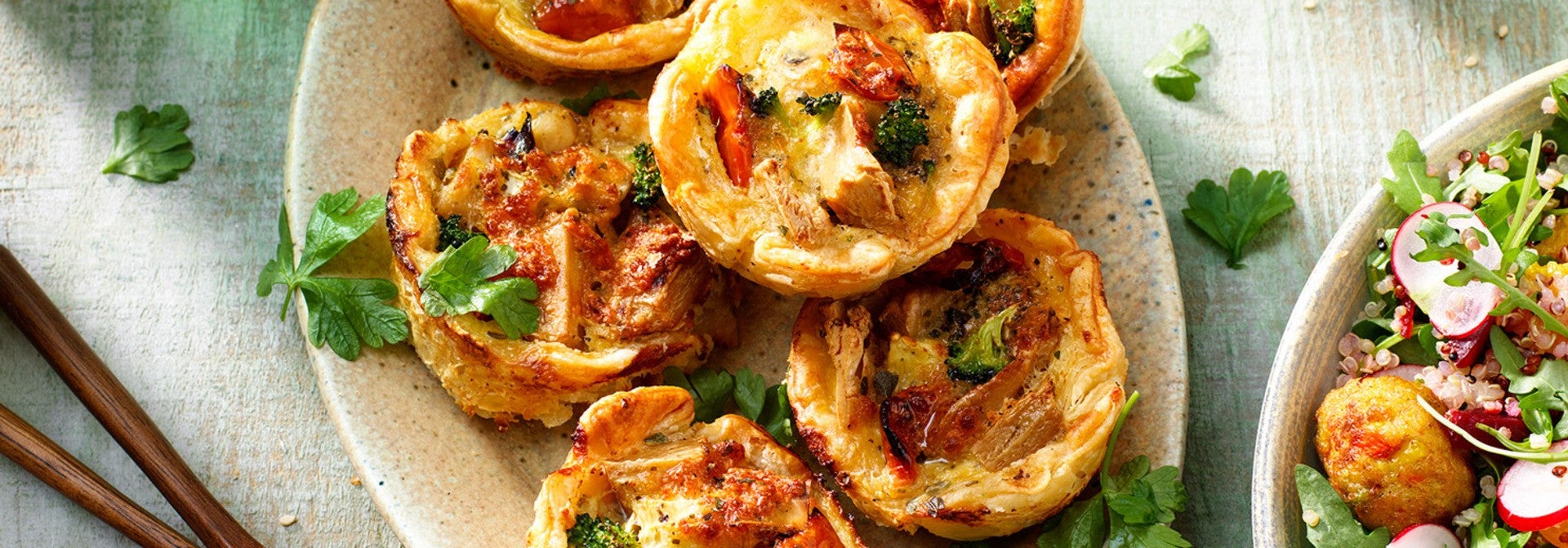 Mini Quiches with Vegan Filet Pieces