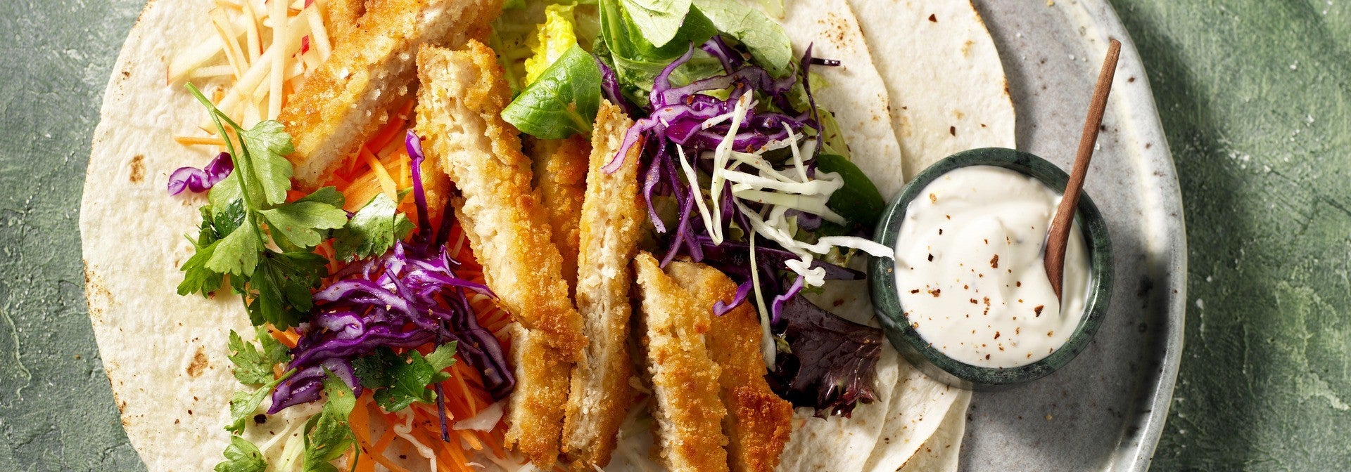 Veggie Wrap mit veganem Schnitzel