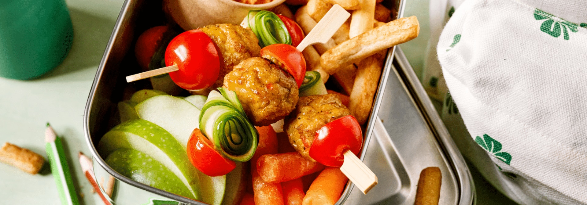 Back to School Brotbox mit Gemüsebällchen