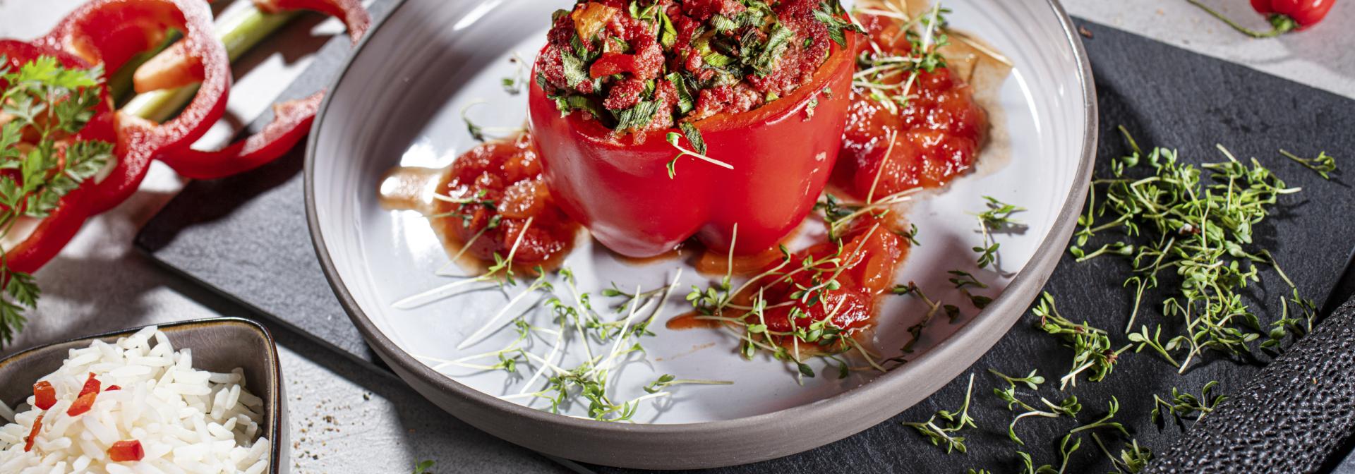 Gefüllte Paprika mit Reis