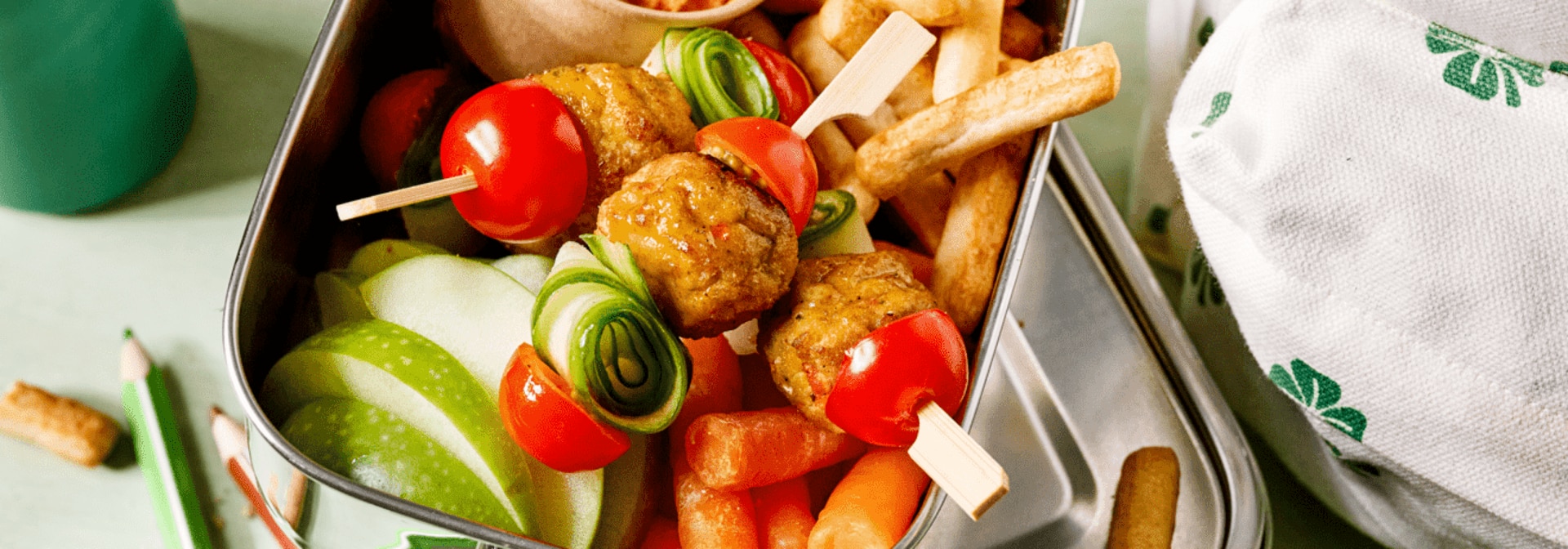 Back to School Brotbox mit Gemüsebällchen