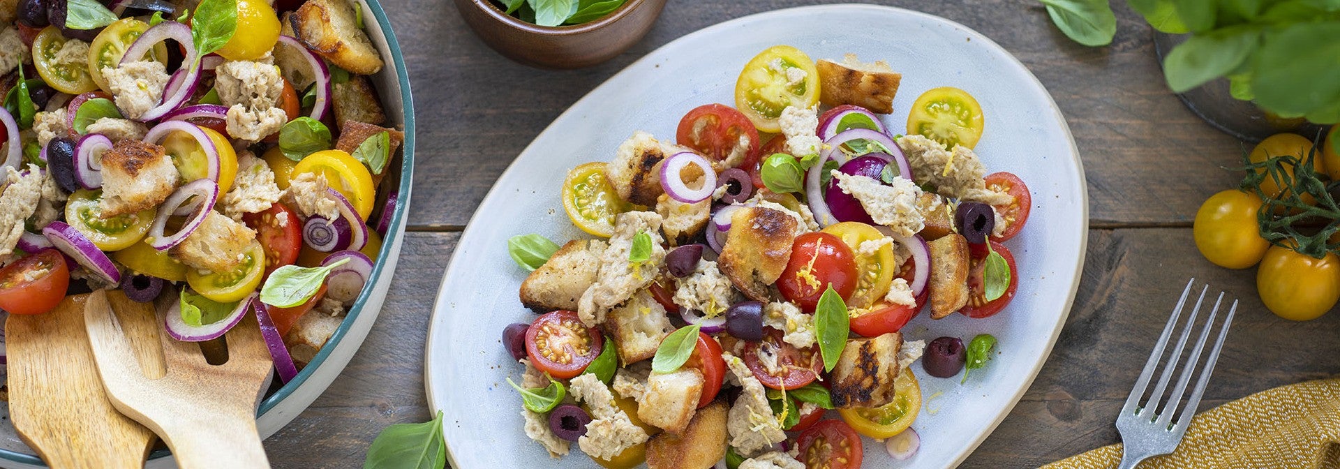 Panzanella mit Thun-Visch und Zitronen-Dressing