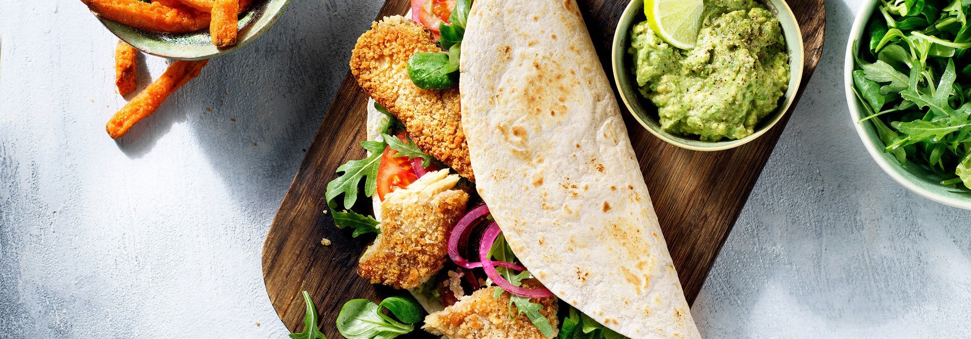 Tacos mit Garden Gourmet Knusper-Filets und Guacamole