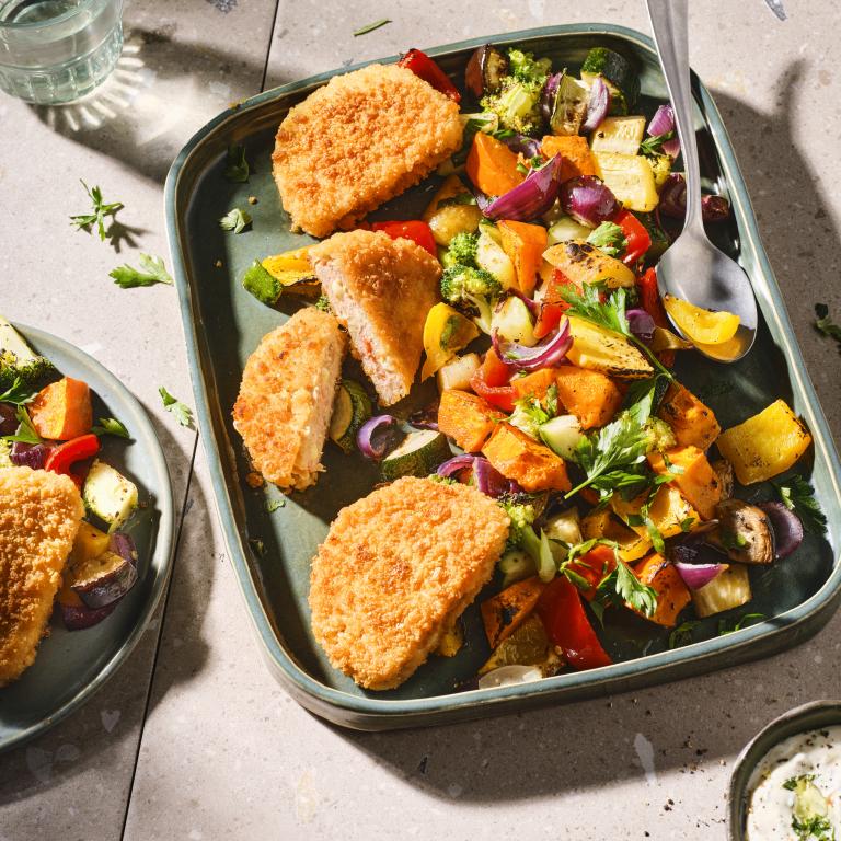 Knusprtaschen Cordon Bleu-Art Tray Bake
