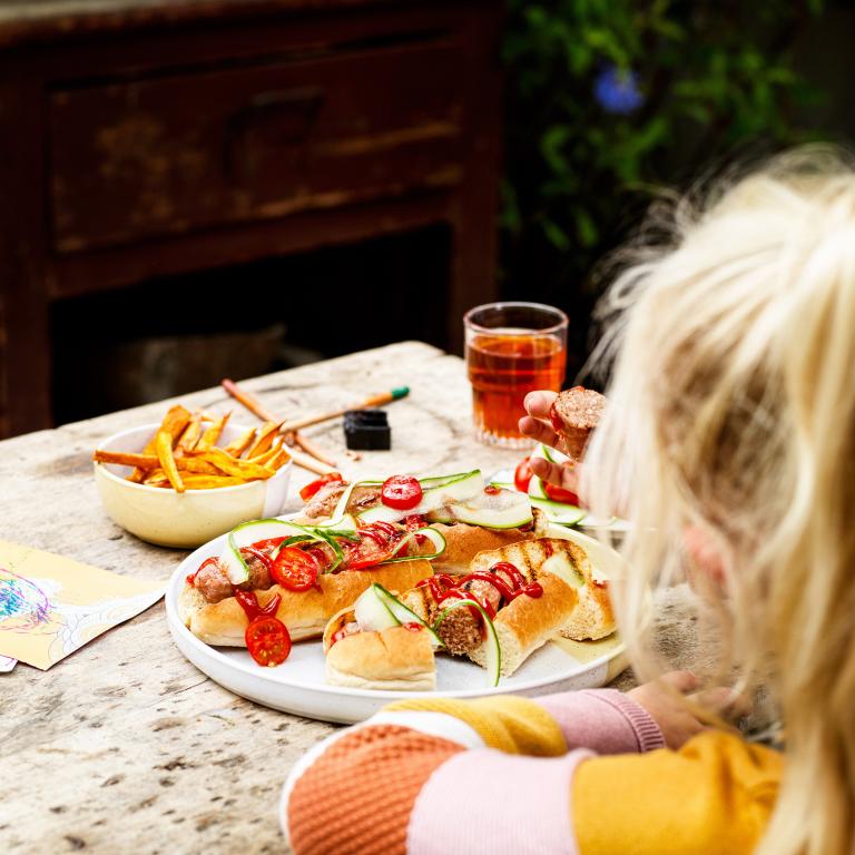 "Messy-Tarian" Hot Dog