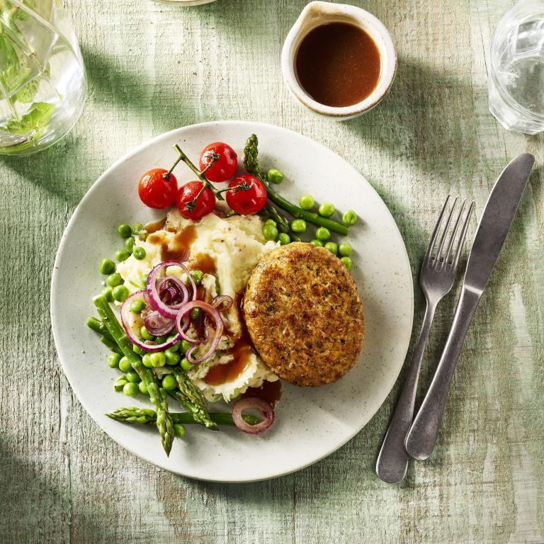 Frikadelle mit Kartoffelpüree Frikadelle mit Kartoffelpüree