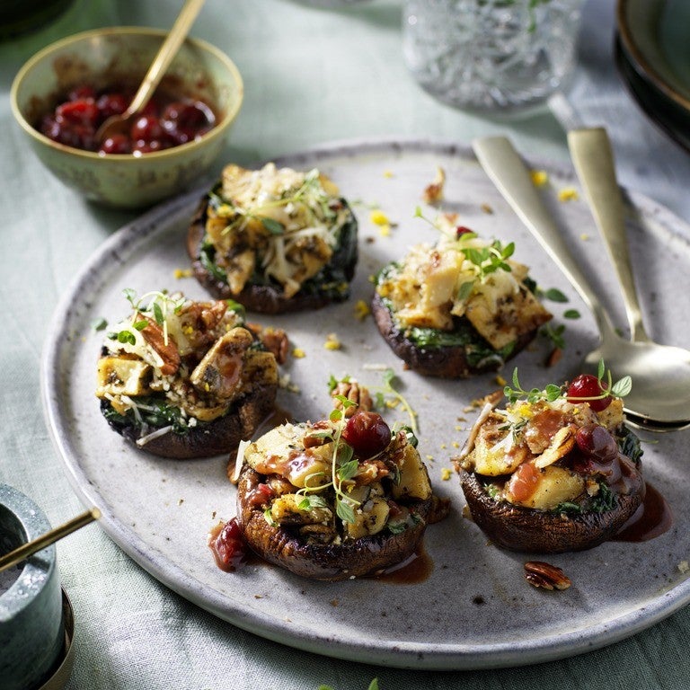 Gefüllte Portobello Pilze