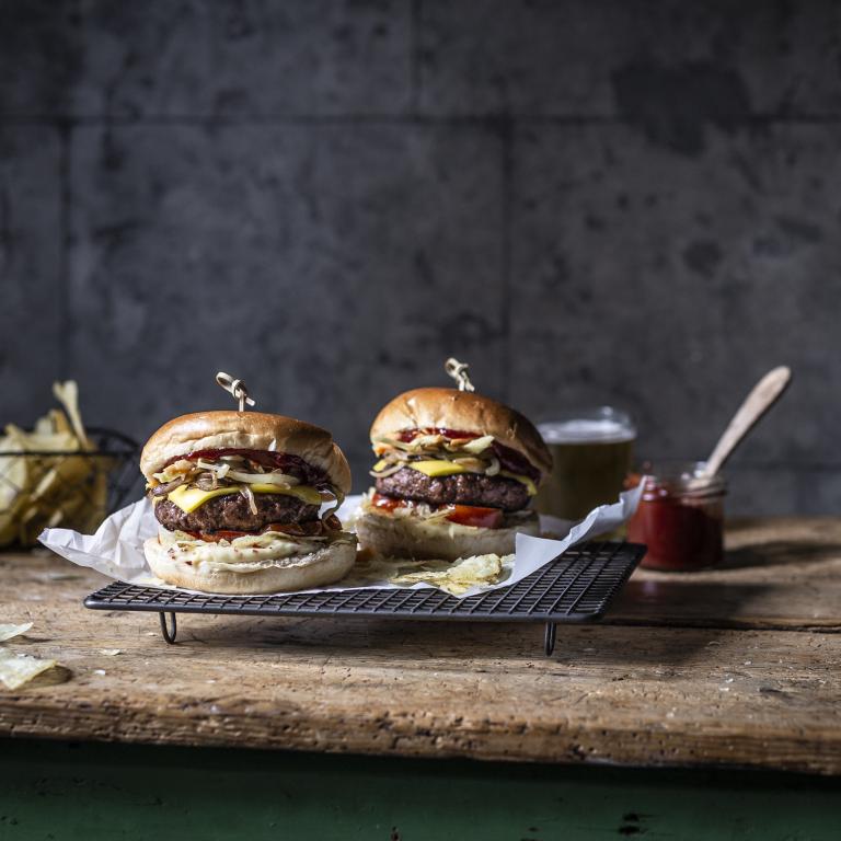 Whisky Burger mit Coleslaw Whisky Burger