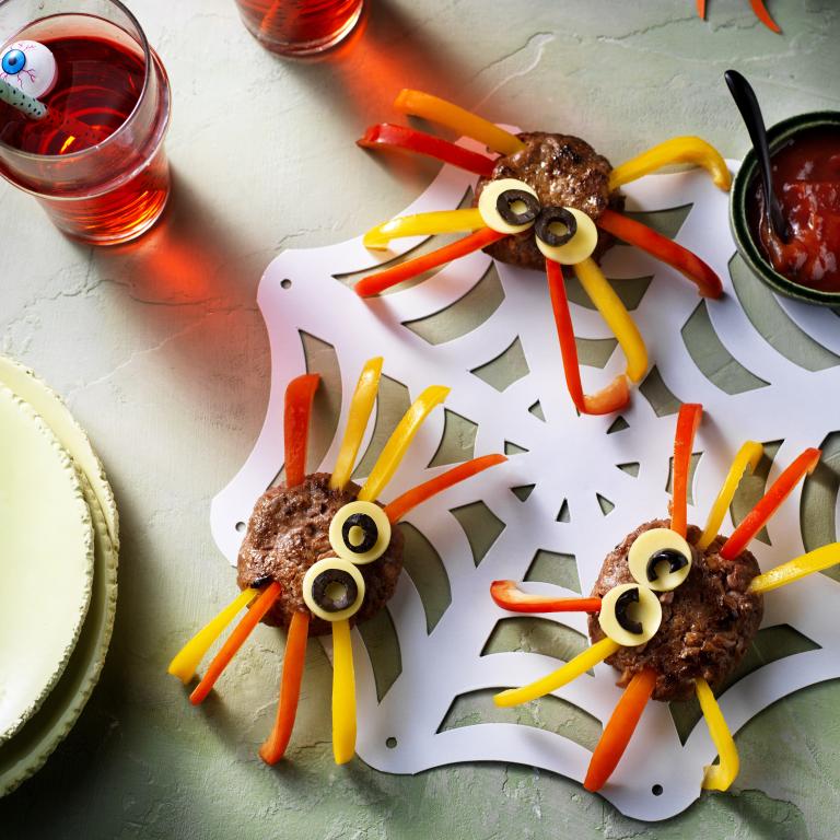 Sensational Veggie-Spinnen Mini Halloween Hamburger Spinnen