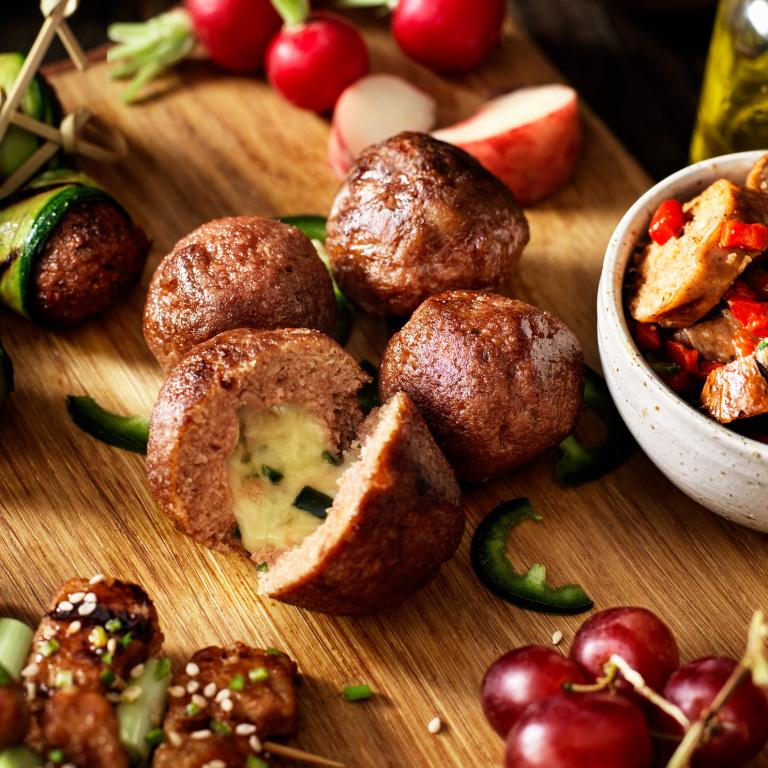 Käse-Hackfleischbällchen mit Sensational Hackfleisch