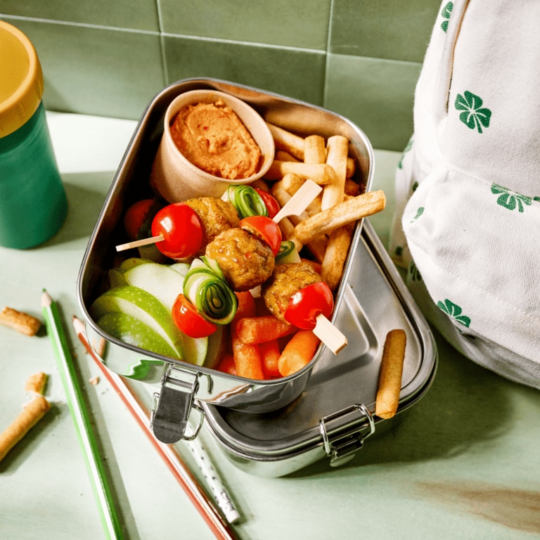 Back to School Brotbox mit Gemüsebällchen