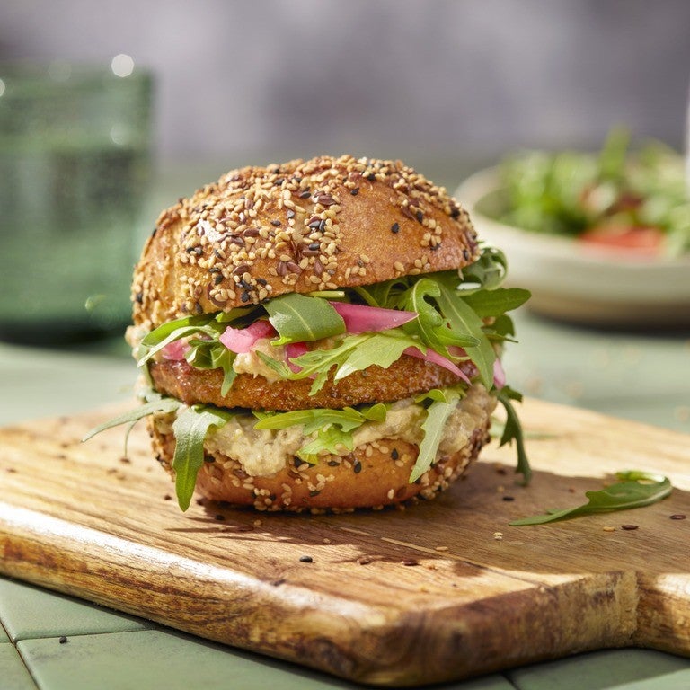 Veganer Baba Ganoush Burger